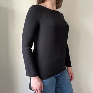 OAK + FORT Black Long Sleeve Blouse, Size XS